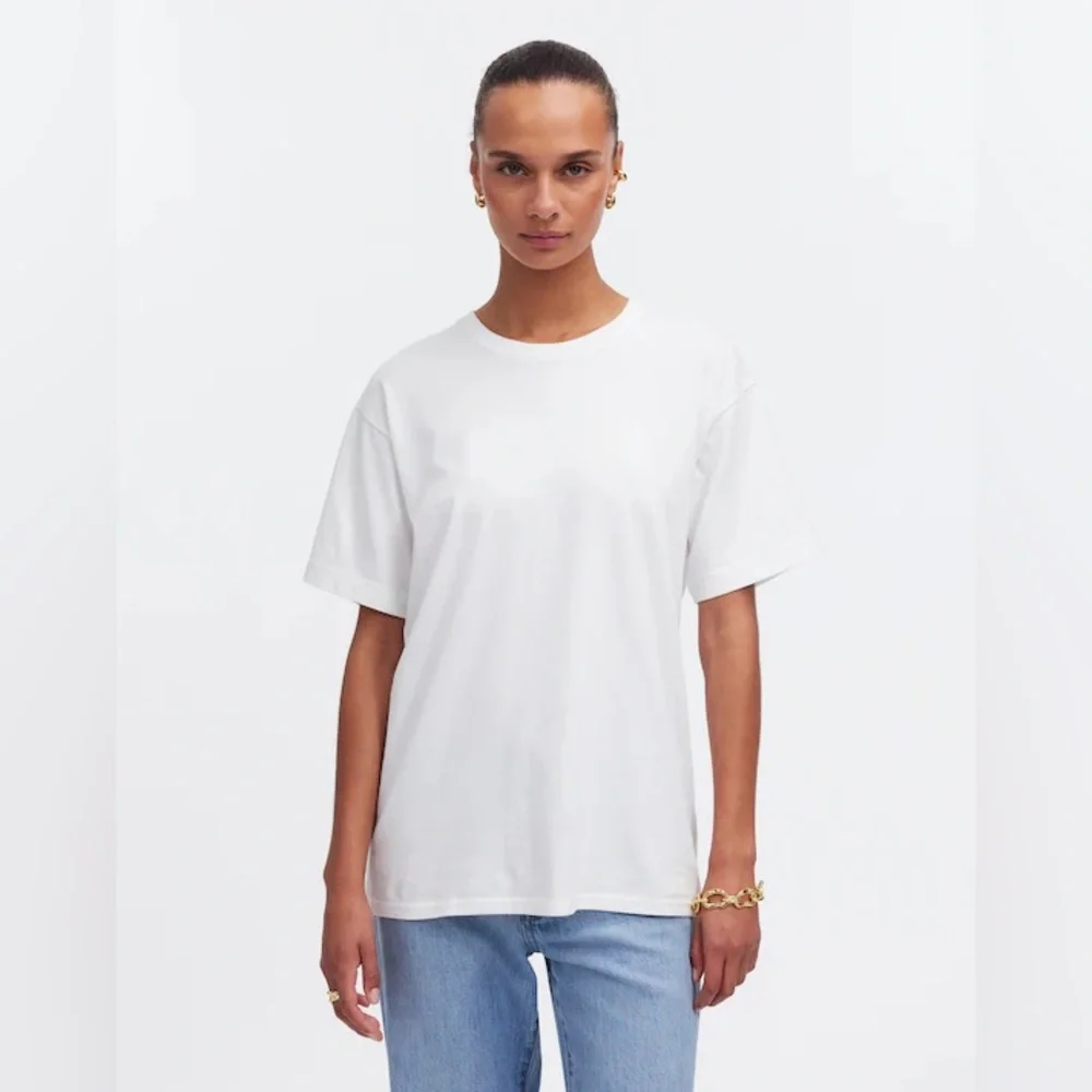 Women’s Madewell Cotton Relaxed Oversized Tee White NWT #NS162 - Picture 1 of 5